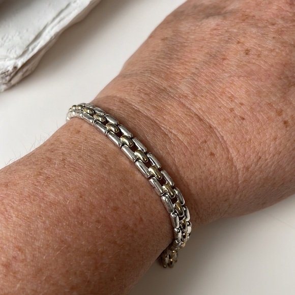 Napier Silver And Gold Tone Link Chain Bracelet - Picture 8 of 8